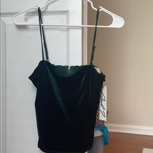 Green Velvet Tank Top